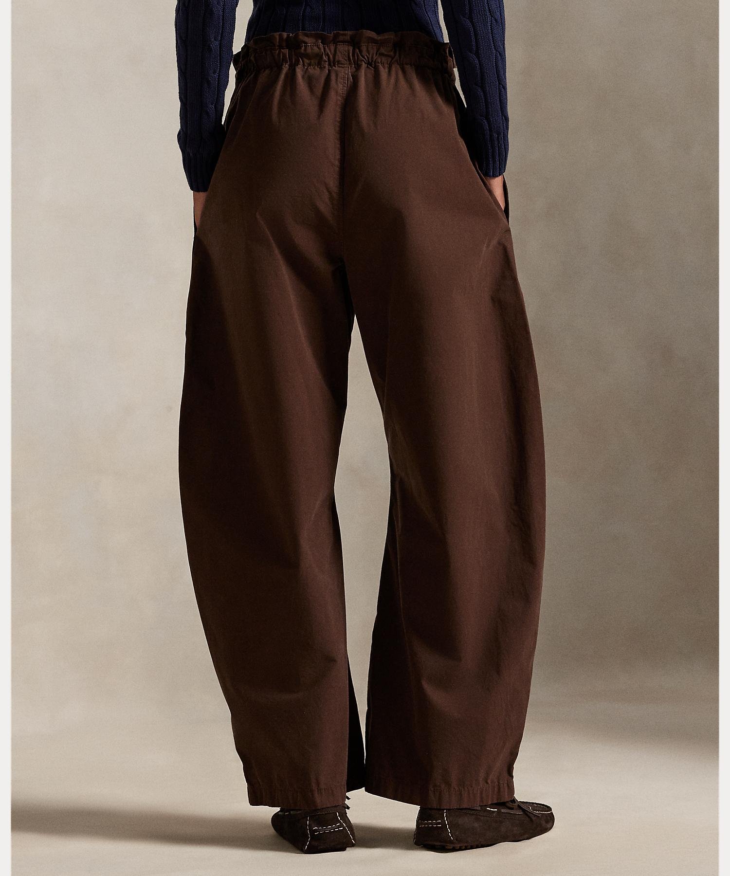 Хлопковые брюки зауженного кроя на шнуровке Polo Ralph Lauren, 200 Brown — фото 4