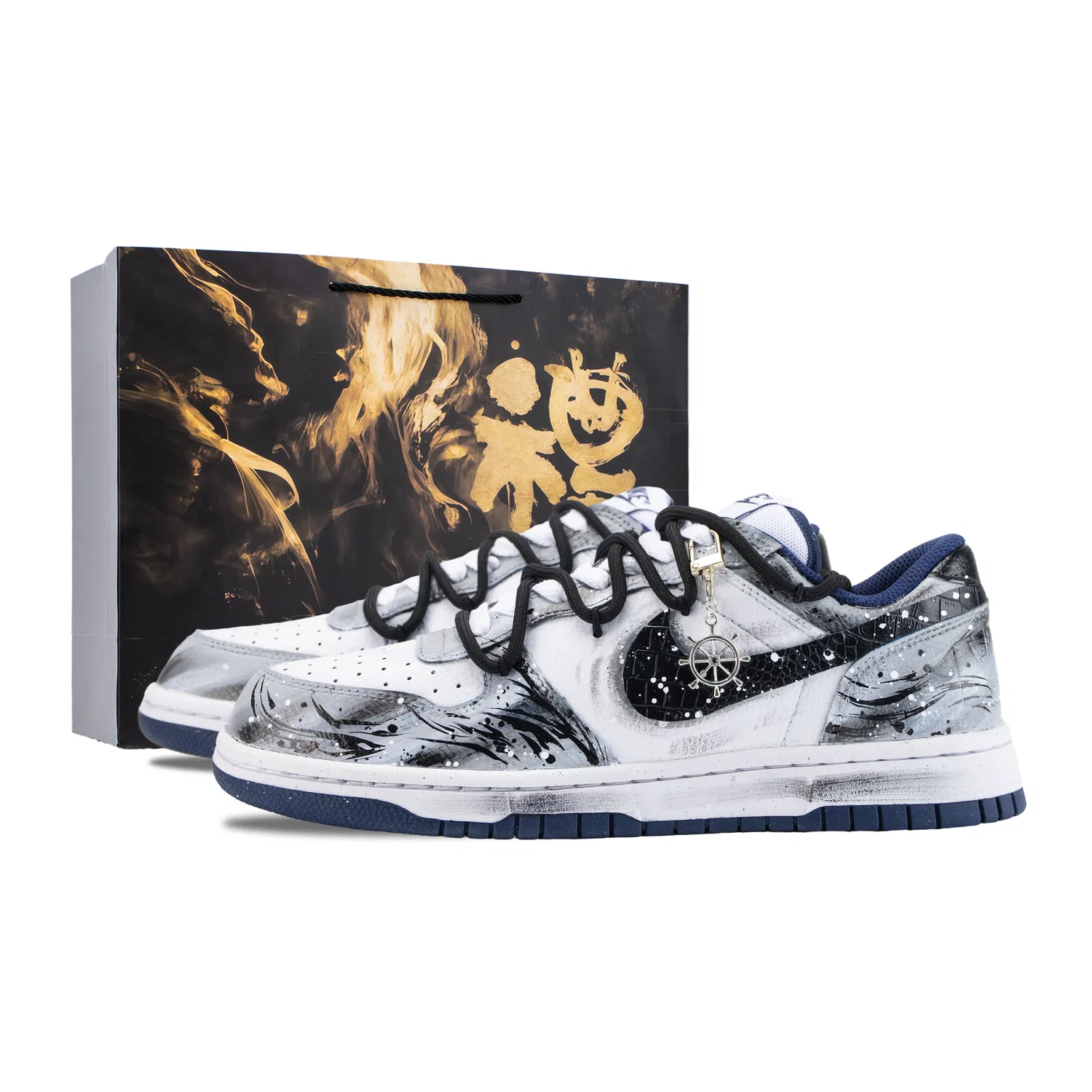 Кроссовки скейтборд Nike Big Low Black White