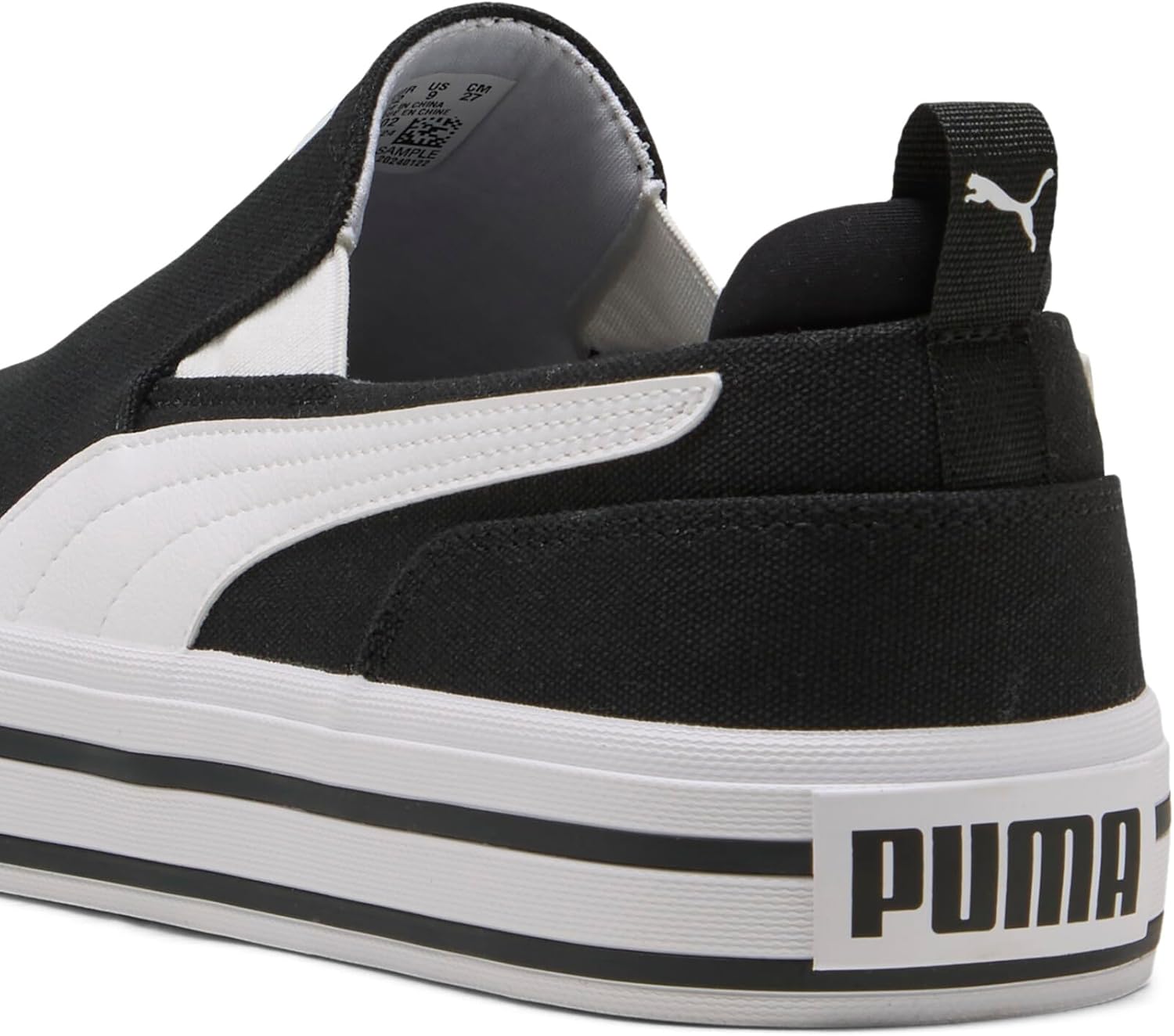 Мужские слипоны Puma Court Classic Vulc, белый/черный — фото 3