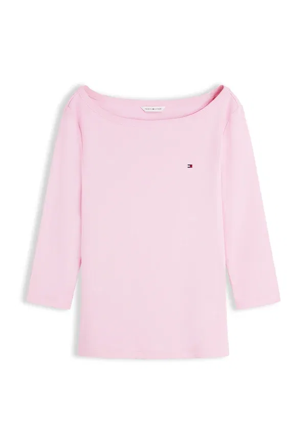 Топ с длинным рукавом и лодочкой Tommy Hilfiger, классический розовый — фото 4