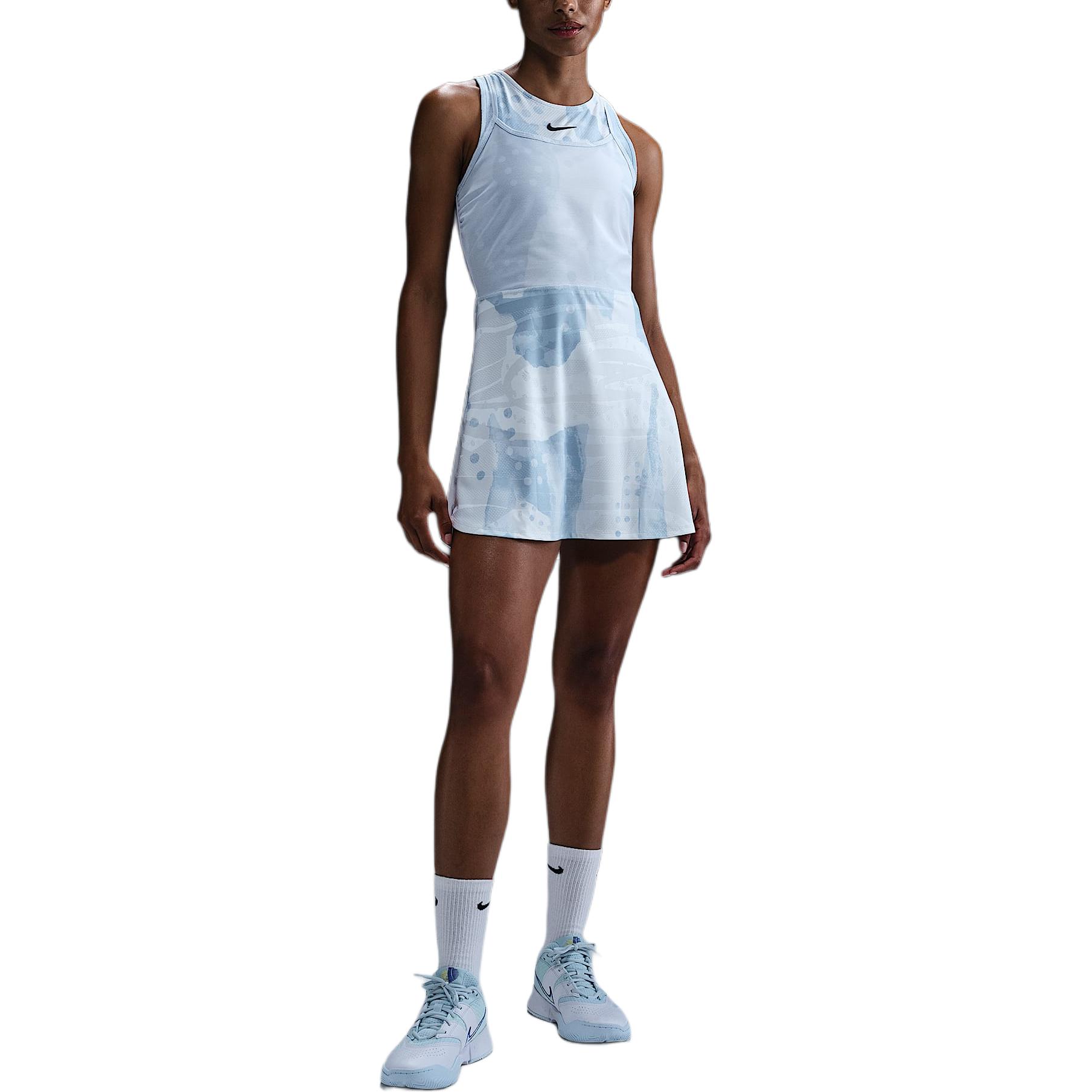 

Женское теннисное платье Court Slam Dri FIT с принтом Nike, белый/серый/мультиколор