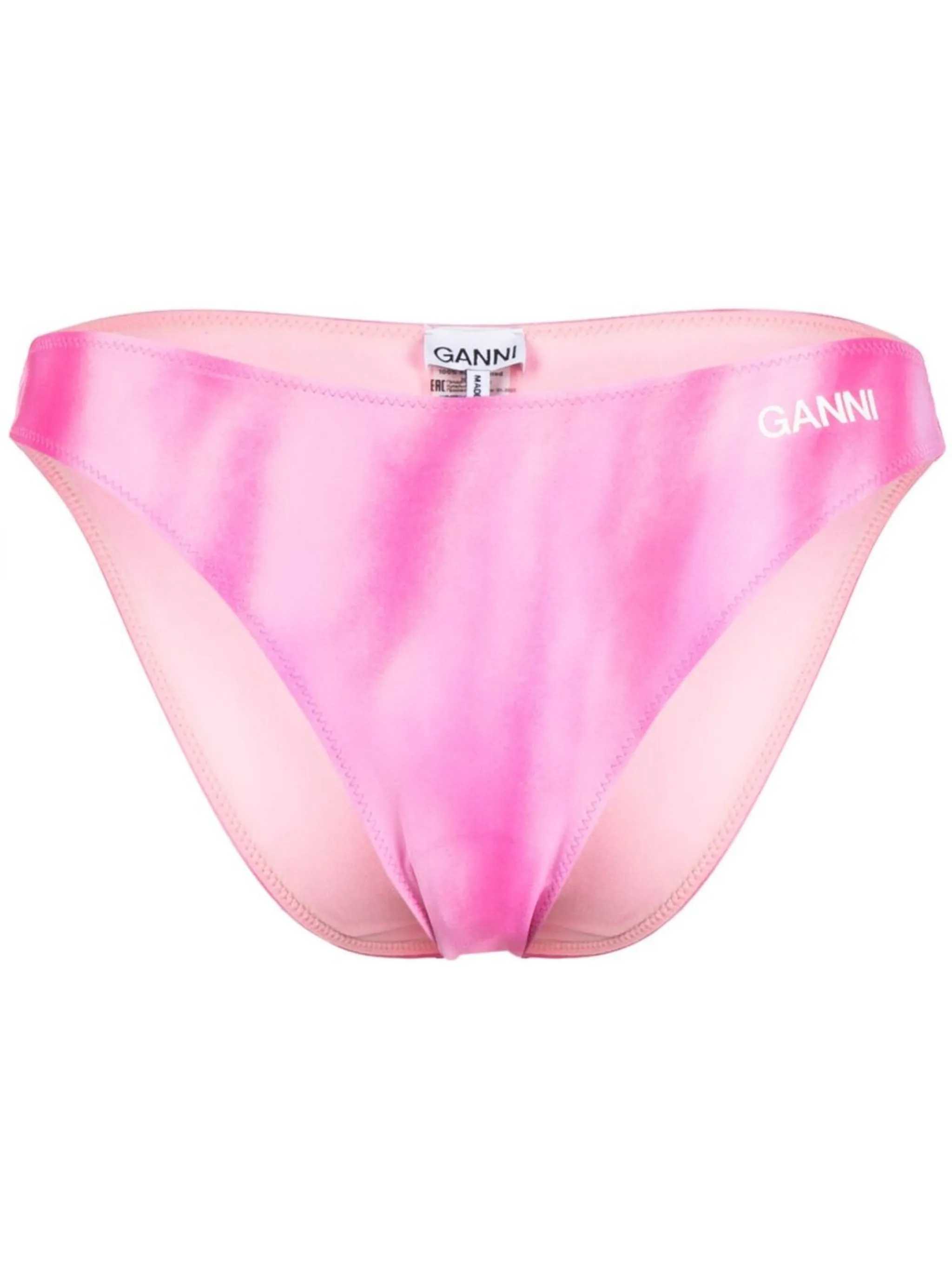 

Плавки бикини с логотипом Ganni, розовый