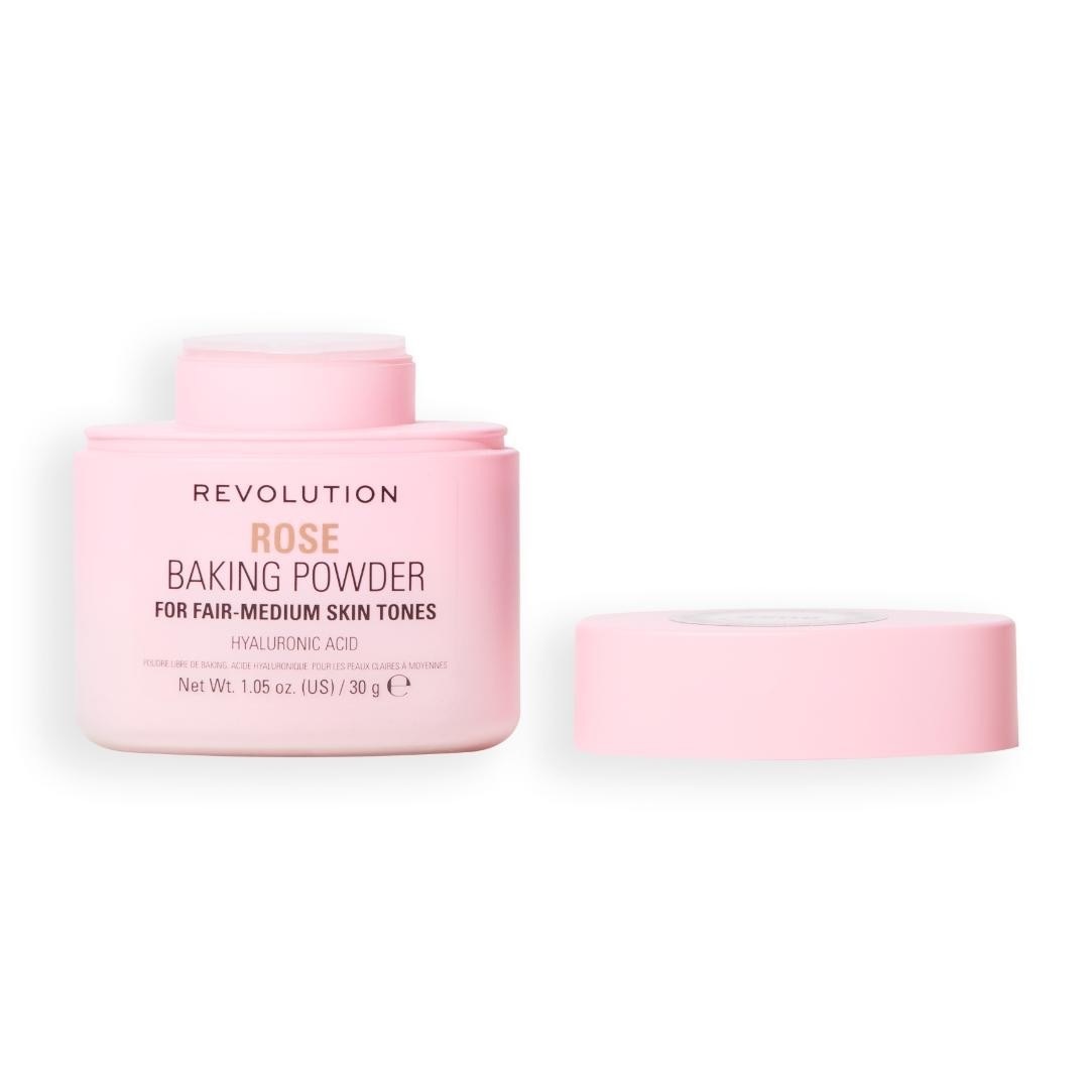 Пудра для лица loose baking powder Revolution, rose, вес 30 гр. — фото 2