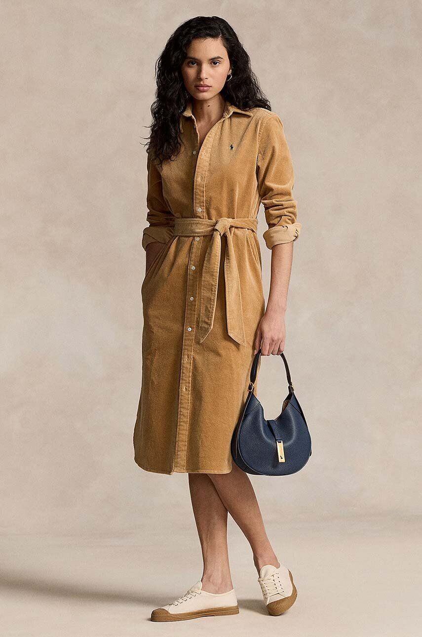

Вельветовое платье Polo Ralph Lauren, бежевый