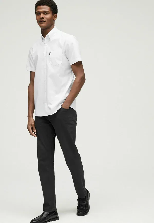 Рубашка оксфорд Next, Easy iron button down oxford short sleeve shirt, белый