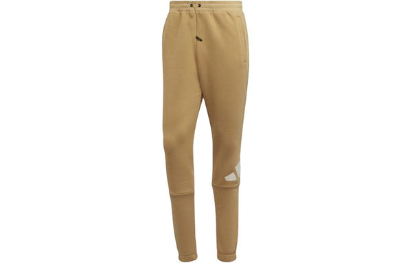 Брюки logo printed track pants asia sizing 'tan' Adidas, бежевый — фото 2