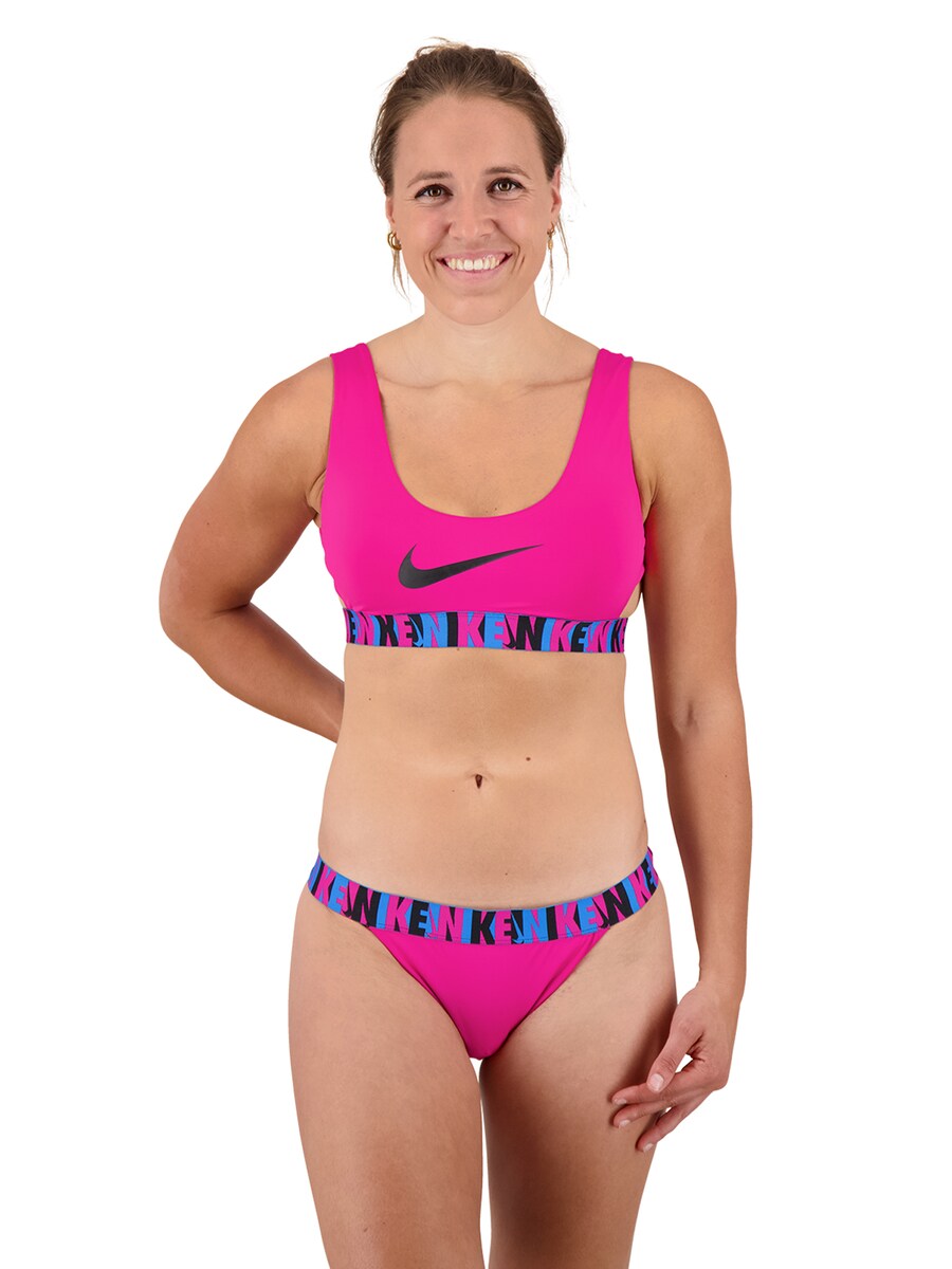 Спортивный бикини-топ Bralette Nike Swim, розовый — фото 4