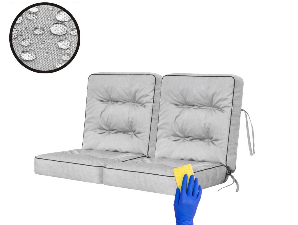 

PillowPrim Подушка для садовой скамейки Подушка для садовых качелей Модульная подушка Подушка для стула Пепельно-серый Ширина 120 см Stanislaw Jurga