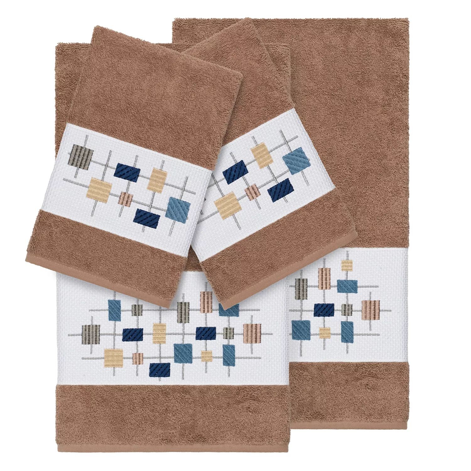 

Linum Home Textiles Набор из 4 полотенец из турецкого хлопка с украшением Khloe
