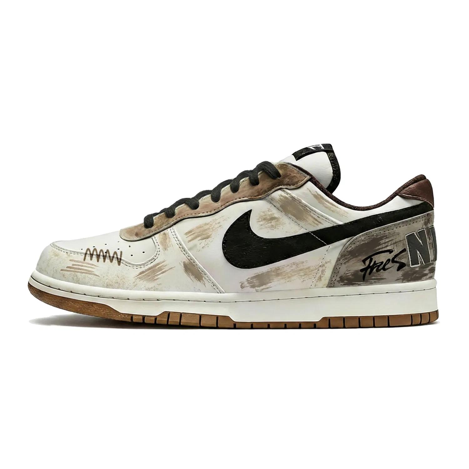 Кроссовки скейтбордические низкие Nike Big Lux коричневые — фото 3