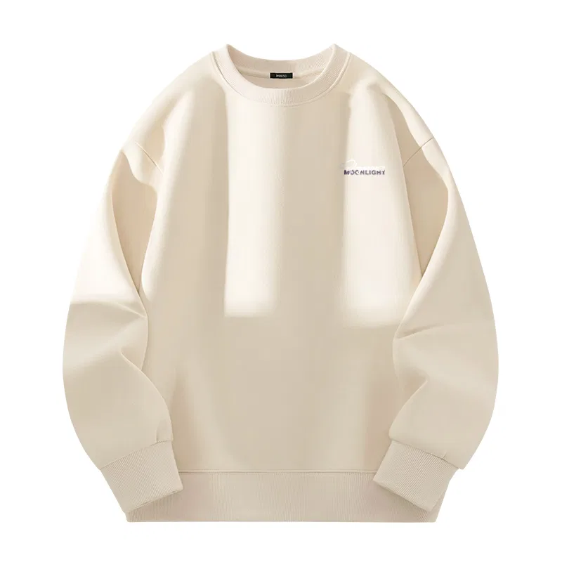 Детский свитшот с круглым вырезом Moonlit Fantasy Chest Logo MINISO, Spring Fall Heavyweight Light Beige