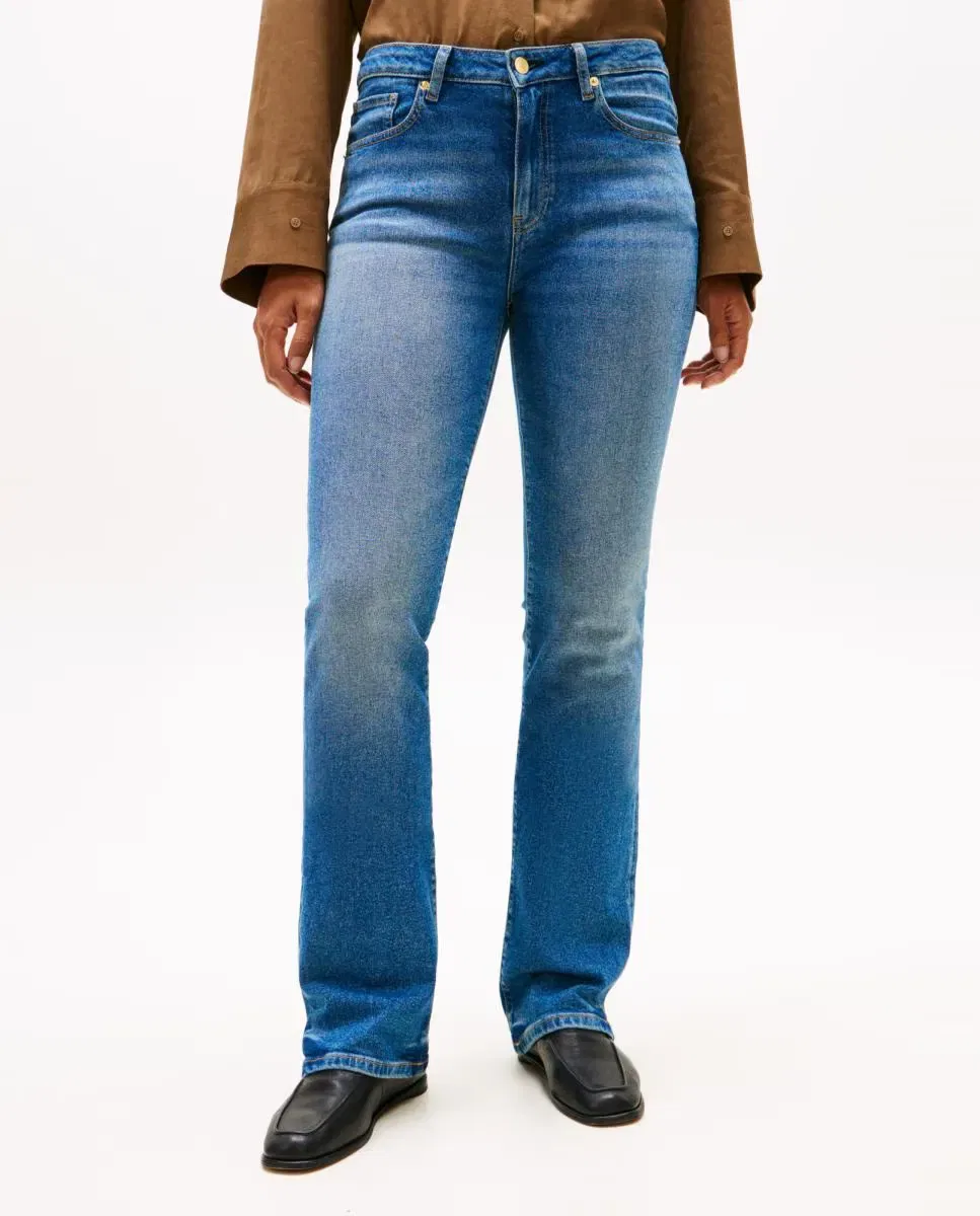 Женские джинсы-клеш из денима Tommy Hilfiger, Azul — фото 2