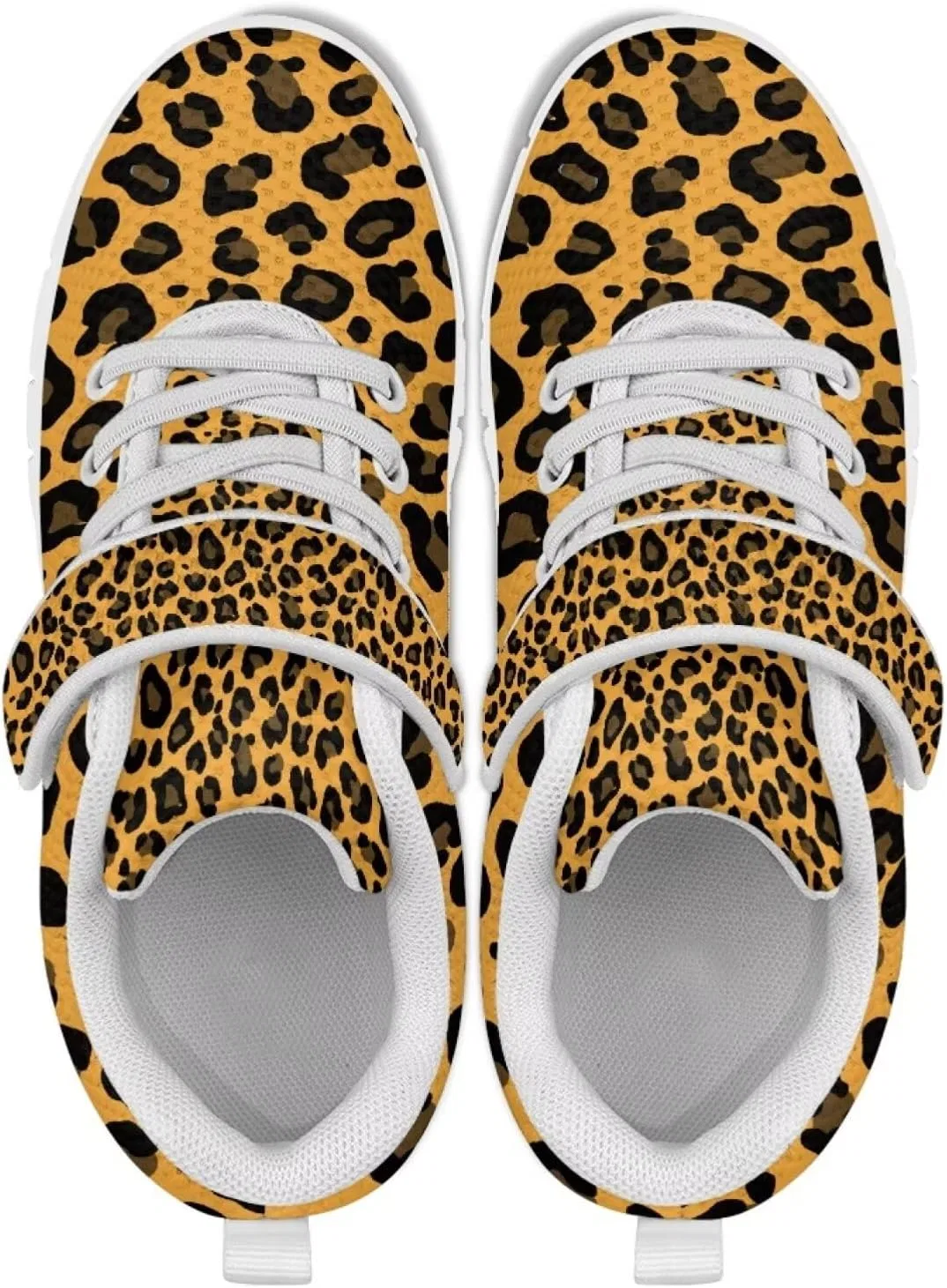 Детские кроссовки с принтом коровы Howilath, Yellow Leopard Print — фото 4