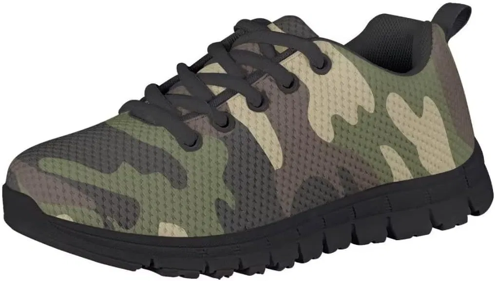 Детские кроссовки с принтом PinUp Angel для мальчиков и девочек, Army Green Beige Camo — фото 3