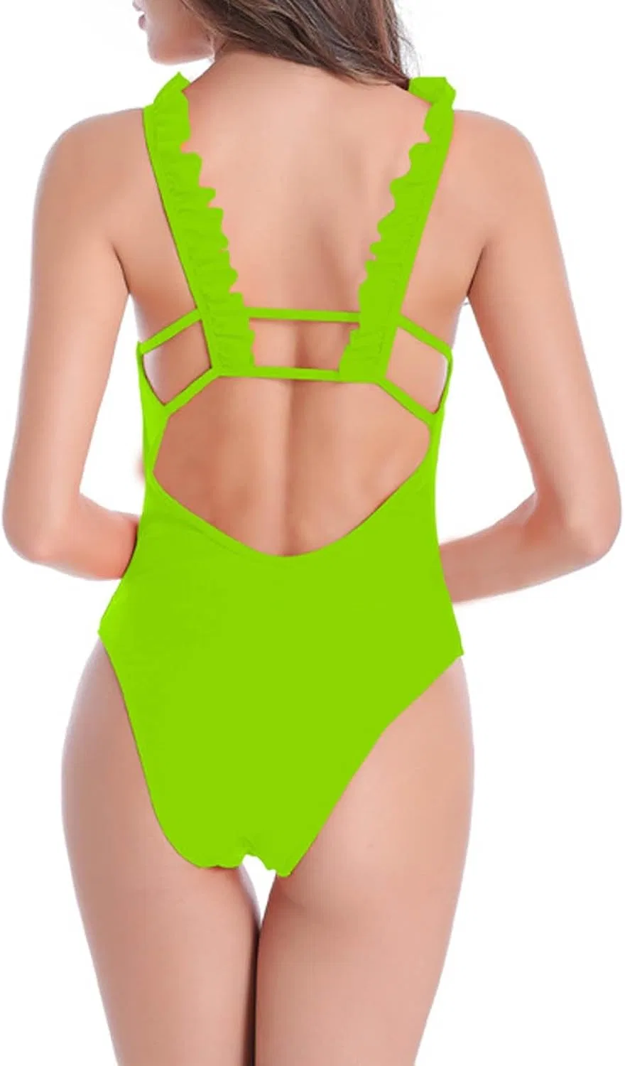 Женский слитный купальник с высокой талией One Piece Swimsuit, Green — фото 3