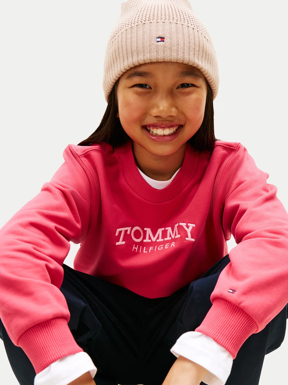Толстовка стандартного кроя для девочки Tommy Hilfiger, розовый — фото 4