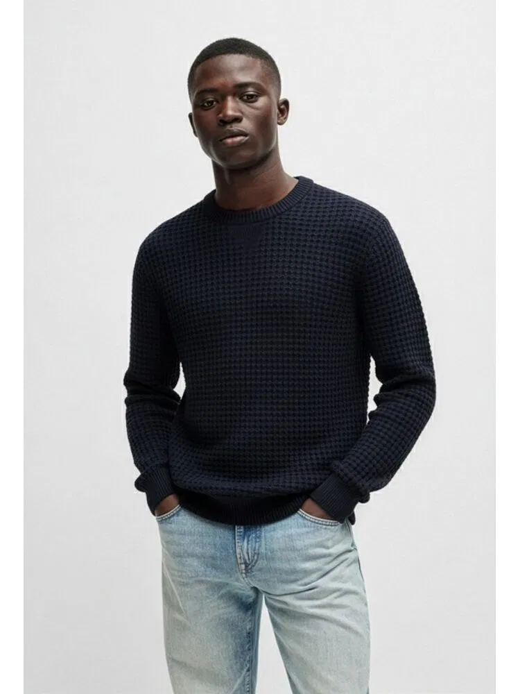 Свитер из смесового хлопка, Relaxed Fit BOSS, Navy — фото 4