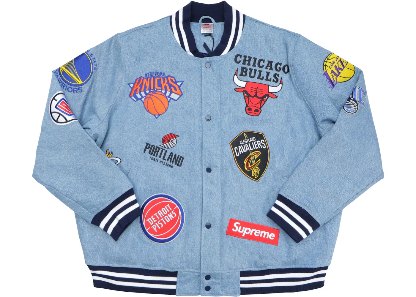 Мужская джинсовая куртка Supreme Nike/NBA Teams Warm-Up Jacket Supreme, Denim