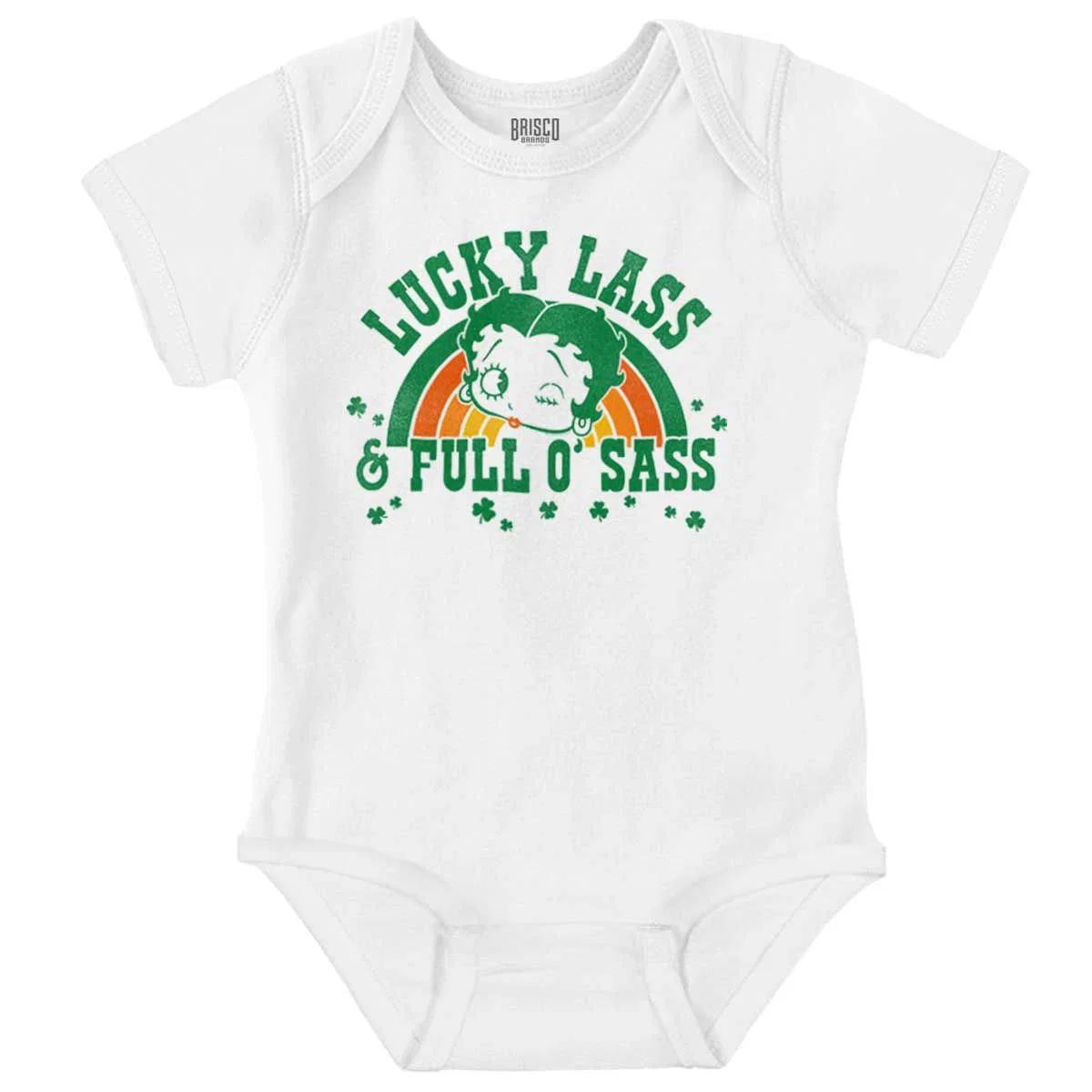 Детское боди для девочек с принтом Betty Boop Lucky Lass Full O Sass Brisco Brands, White