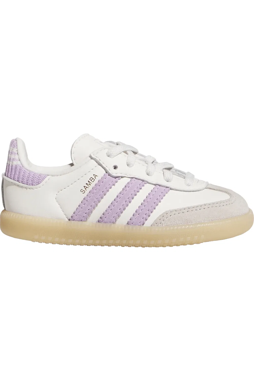 Детские кеды для первых шагов Samba OG adidas, Cloud White/Plum/Gum 3 — фото 3