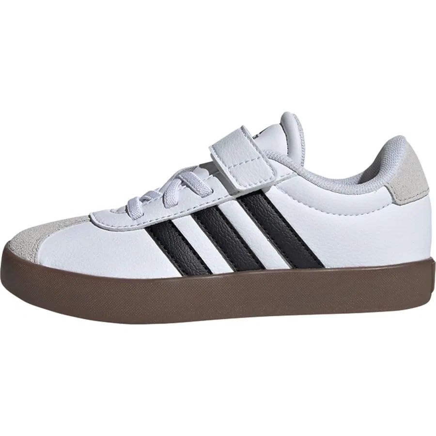 Кроссовки для скейтбординга с верхом из кожзаменителя VL Court 3.0 adidas, Бело-черно-серый — фото 3