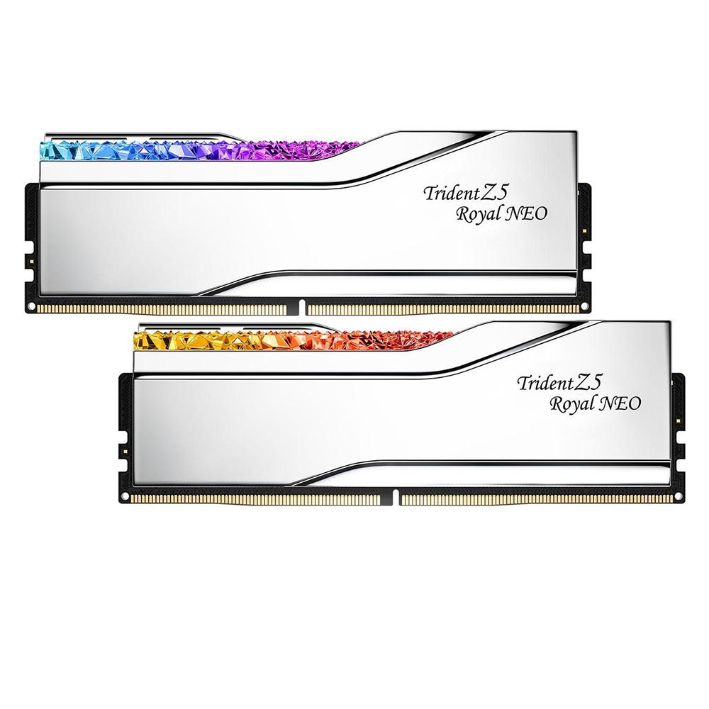 

Оперативная память G.Skill Trident Z5 Royal Neo, 48 Гб (2х24Гб), DDR5, 8000 МГц, F5-8000J4048G24GX2-TR5NS, серебристый