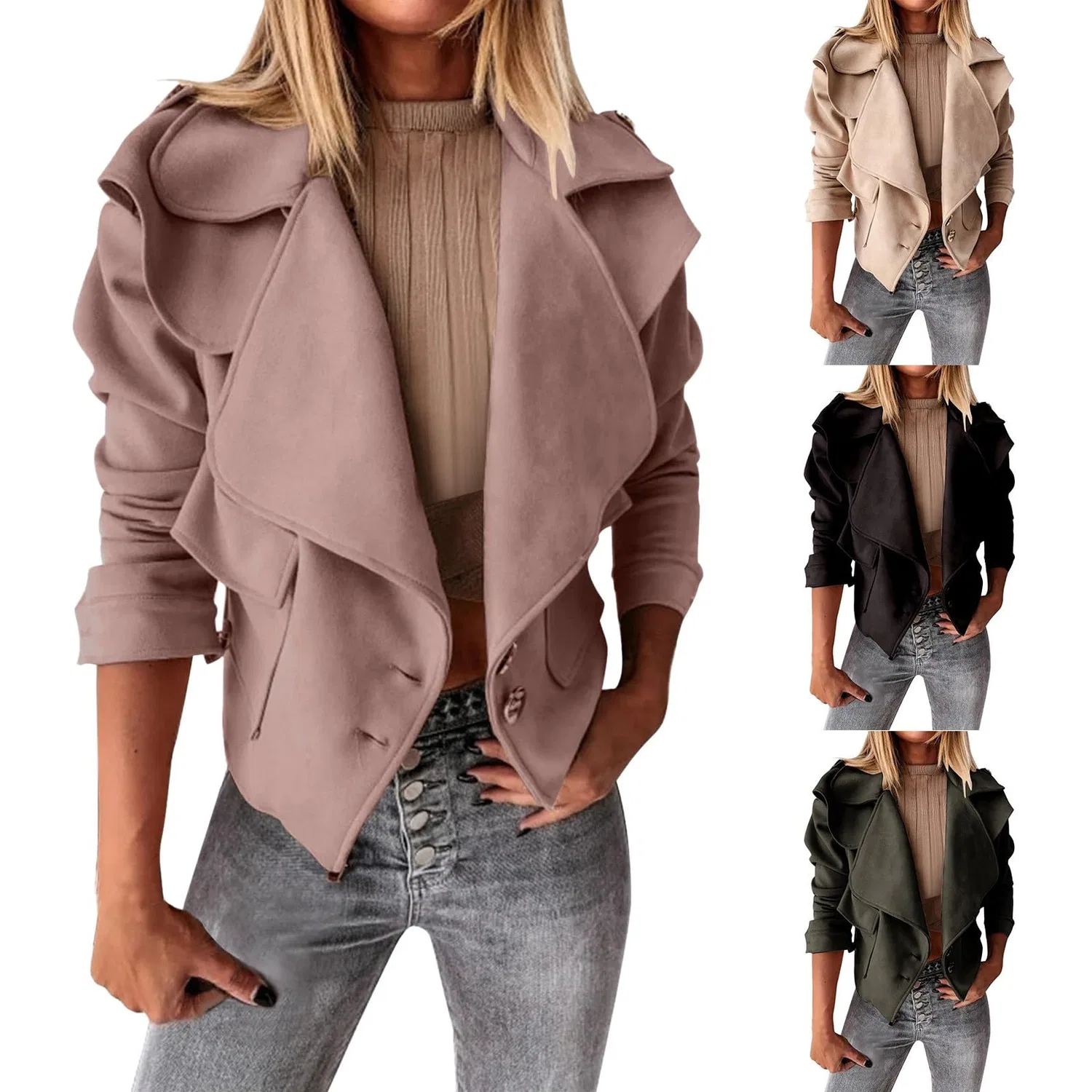 Женская куртка из экокожи с длинным рукавом, Z21 Rosa
