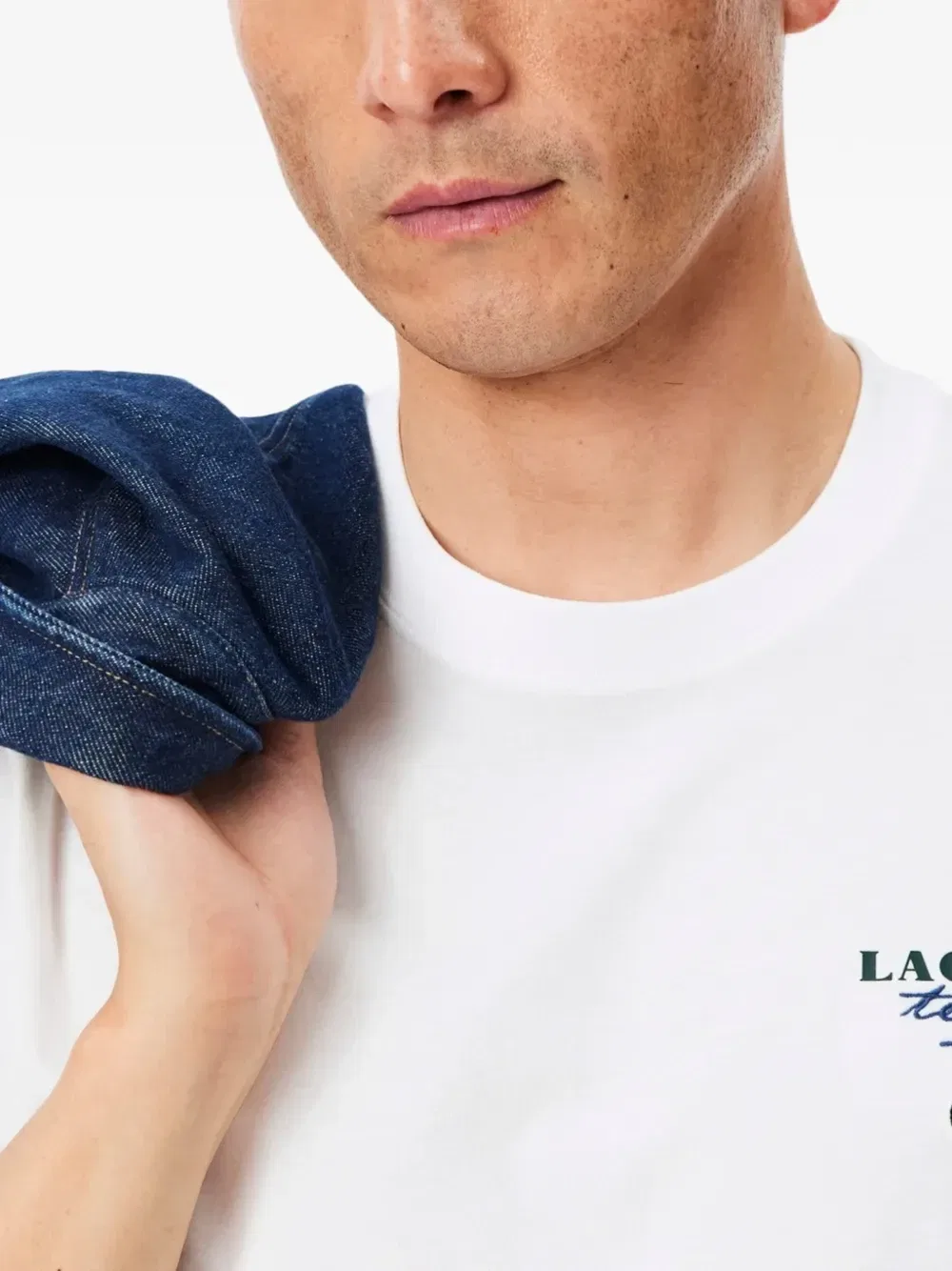 Футболка с графичным принтом Lacoste, белый — фото 3