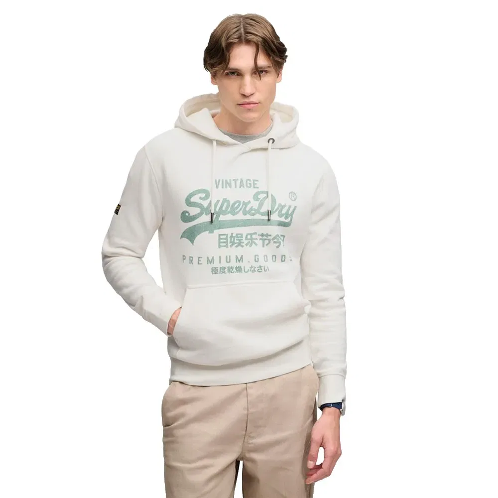 Мужской свитшот с капюшоном Vintage Logo Classic Superdry, White