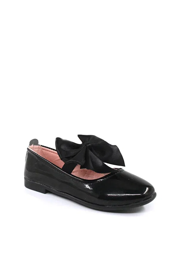 Детские балетки для девочек с ортопедической стелькой Pabuçland, Black Patent Leather