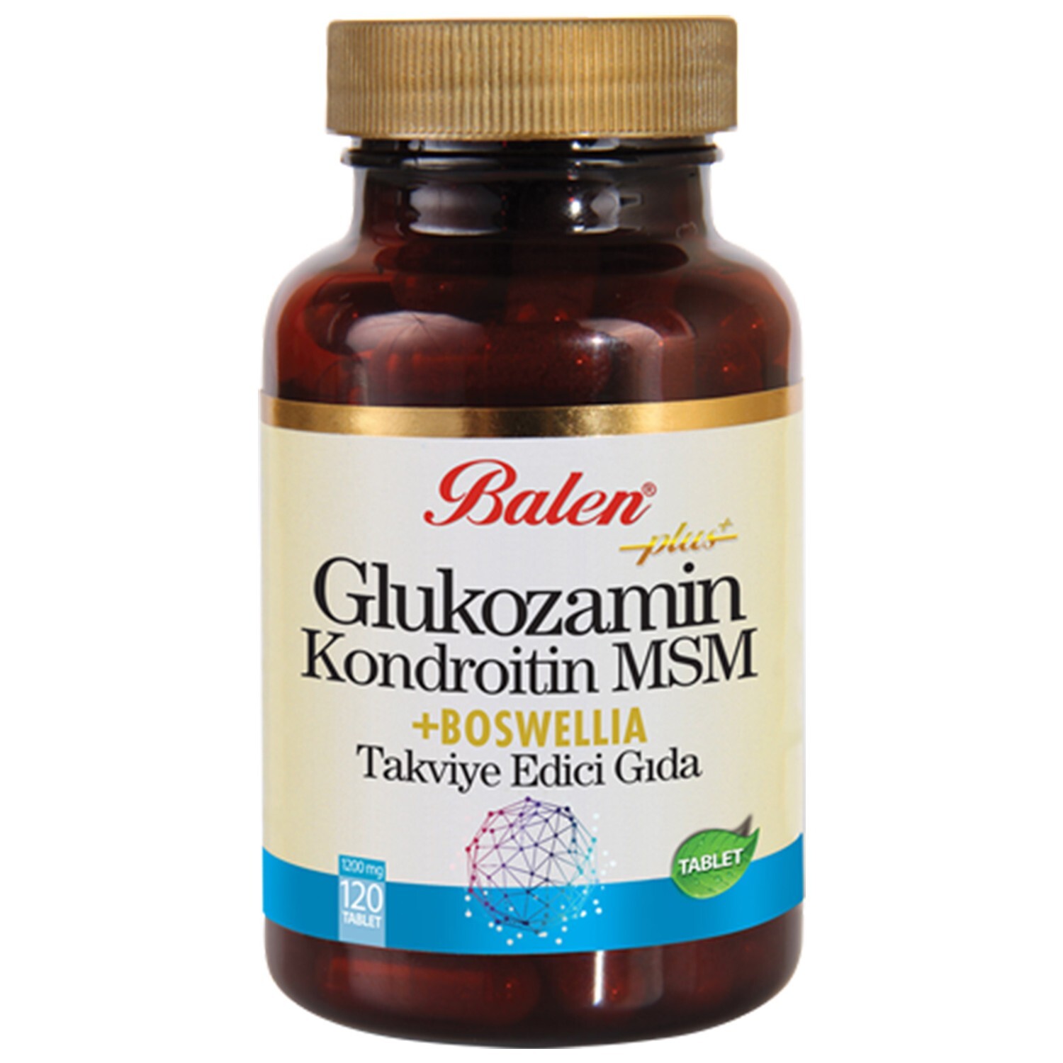 

Активная добавка глюкозамин Balen Chondroitin Msm и Boswellia, 120 капсул, 1200 мг