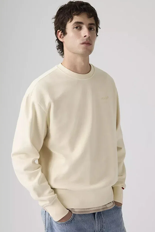 Мужские свитшот хлопковый Levi'S, Ecru — фото 2