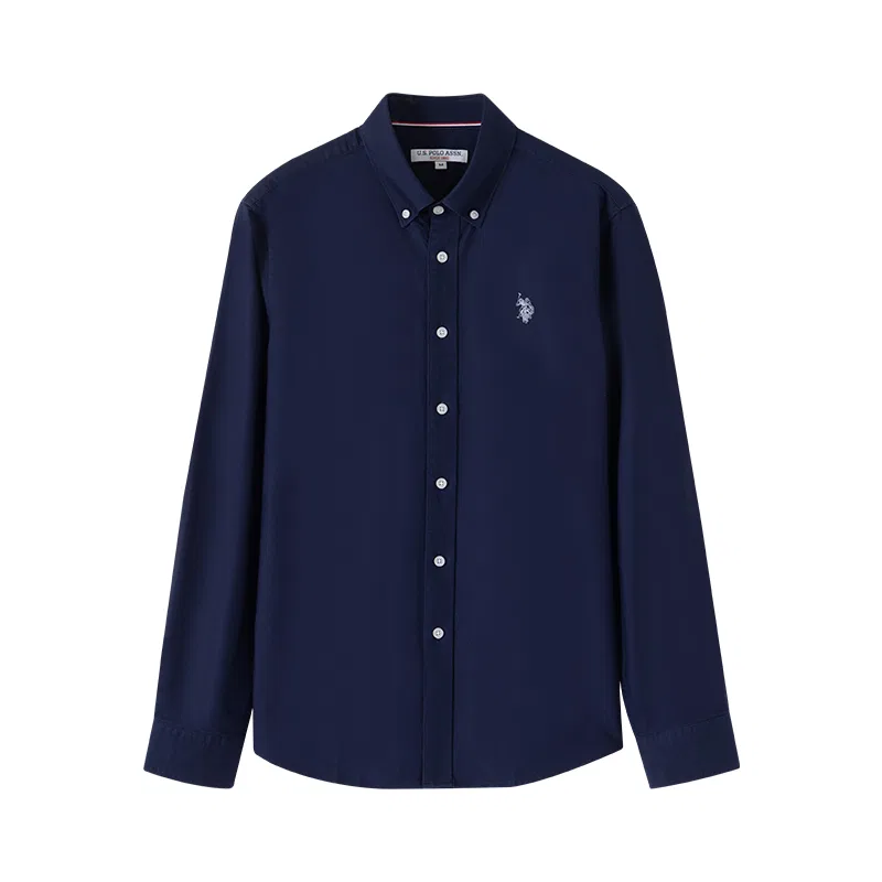 Мужская рубашка с острым воротником хлопковая U.S. POLO ASSN., Navy Blue