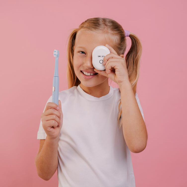 Smiley Light Kids звуковая зубная щетка детская синяя, 1 шт. — фото 4