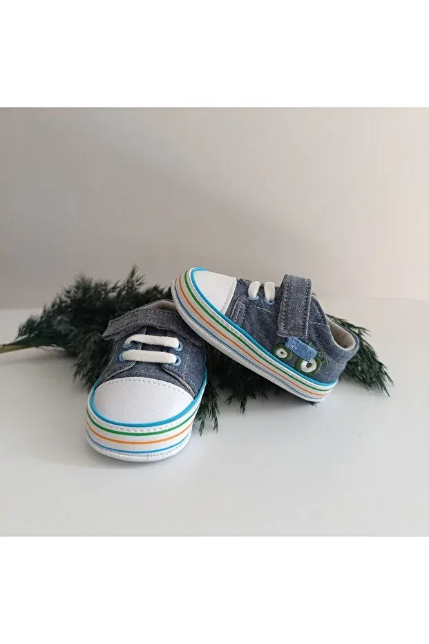 Детские ботиночки для мальчиков с липучкой Funny, Denim — фото 4