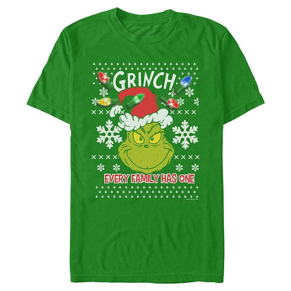 

Мужская футболка с принтом dr seuss every family has one Grinch