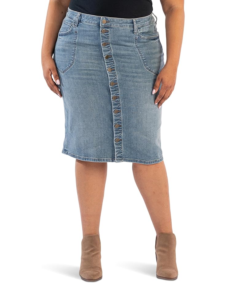 

Юбка KUT from the Kloth Plus Rose Skirt Button Front, цвет Majestic