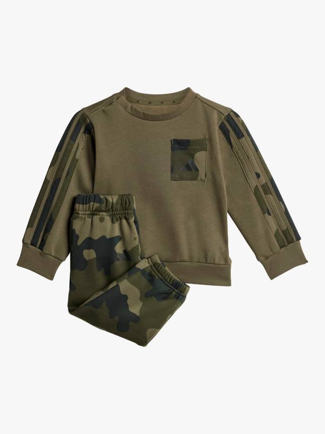 

Детский комплект adidas из хлопковой смеси камуфляж с топом и джоггерами adidas, Strata/Black