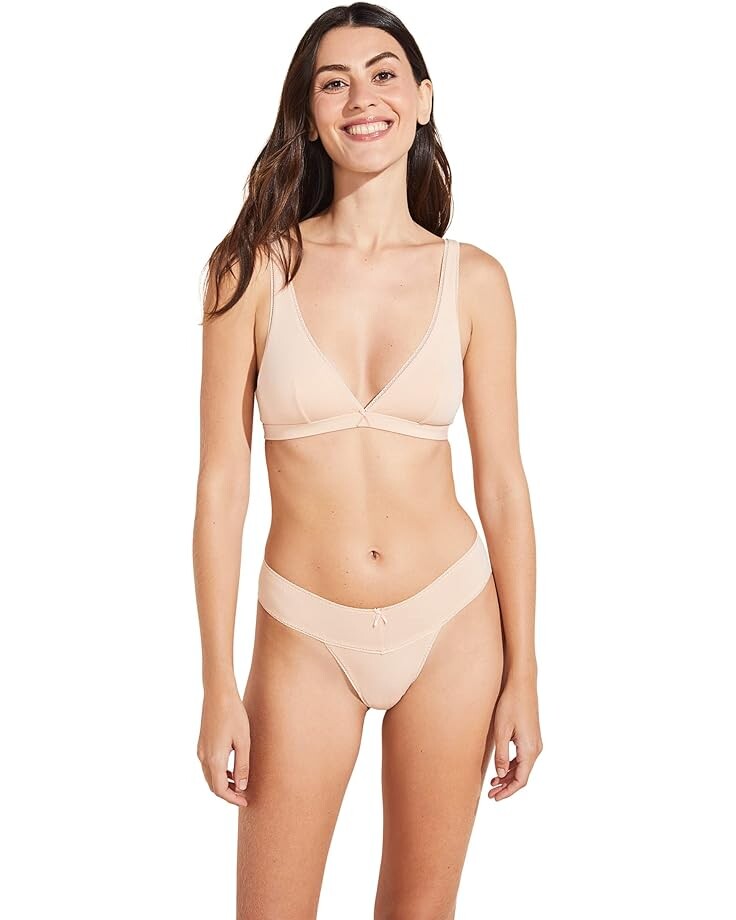 

Стринги Eberjey Pima - The Stretch Cotton V Thong, цвет Buff