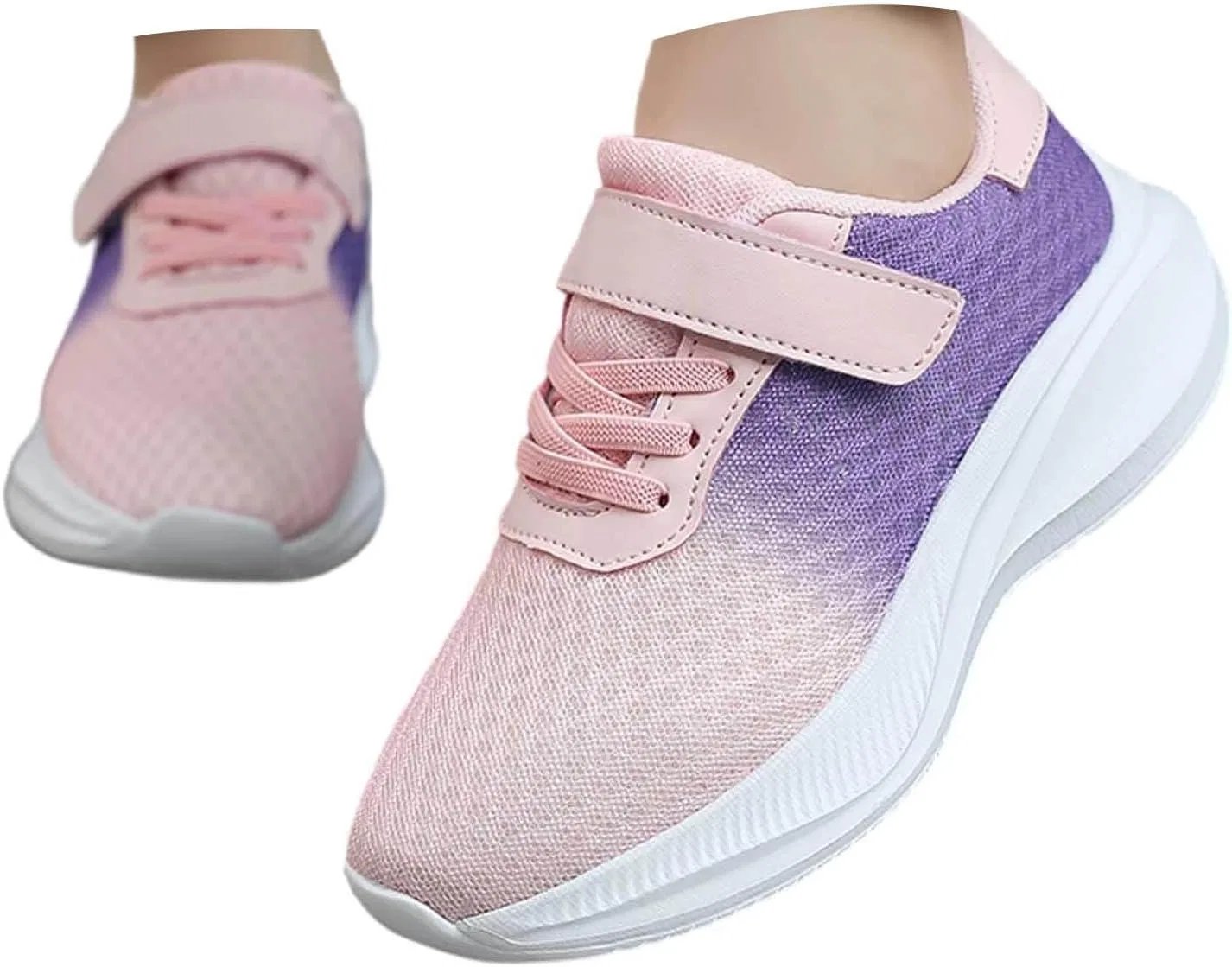 Детские кроссовки для девочек с градиентным принтом, Pink — фото 2