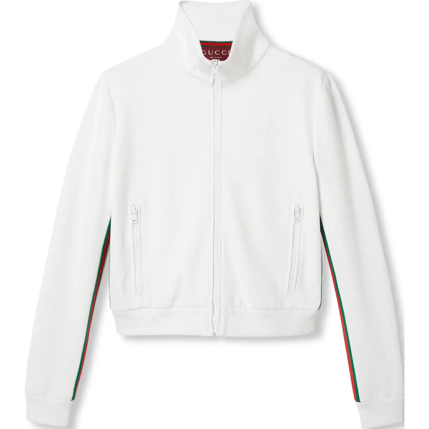 Женская куртка из джерси с молнией Ecru GUCCI
