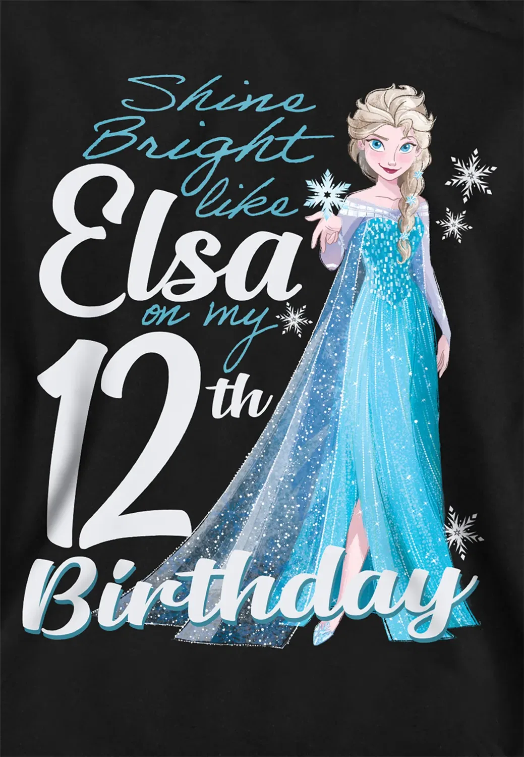 Детский худи с принтом Frozen Bright Like Elsa Disney, Black — фото 2