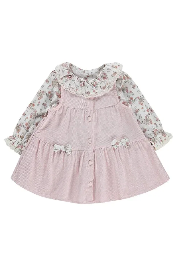 Детское платье для девочек хлопковое Floral printed buttoned dress Civil Baby, Powder