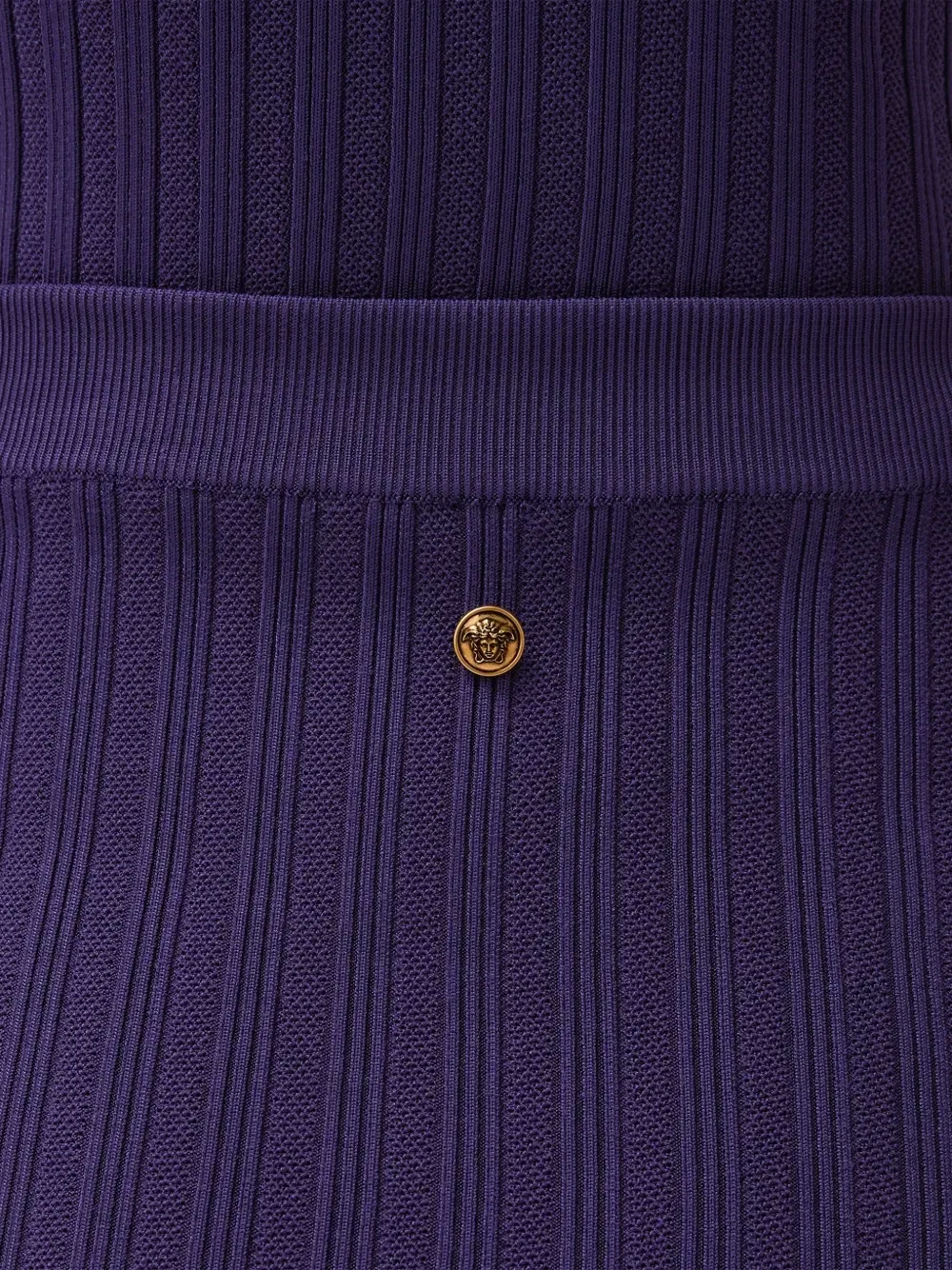 Сетчатая юбка миди в рубчик Versace, фиолетовый — фото 4