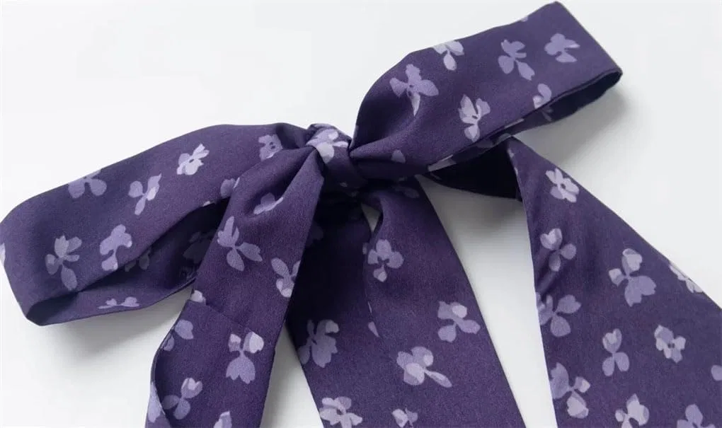 Женское A-силуэта платье миди без рукавов с V-образным вырезом, Purple — фото 4