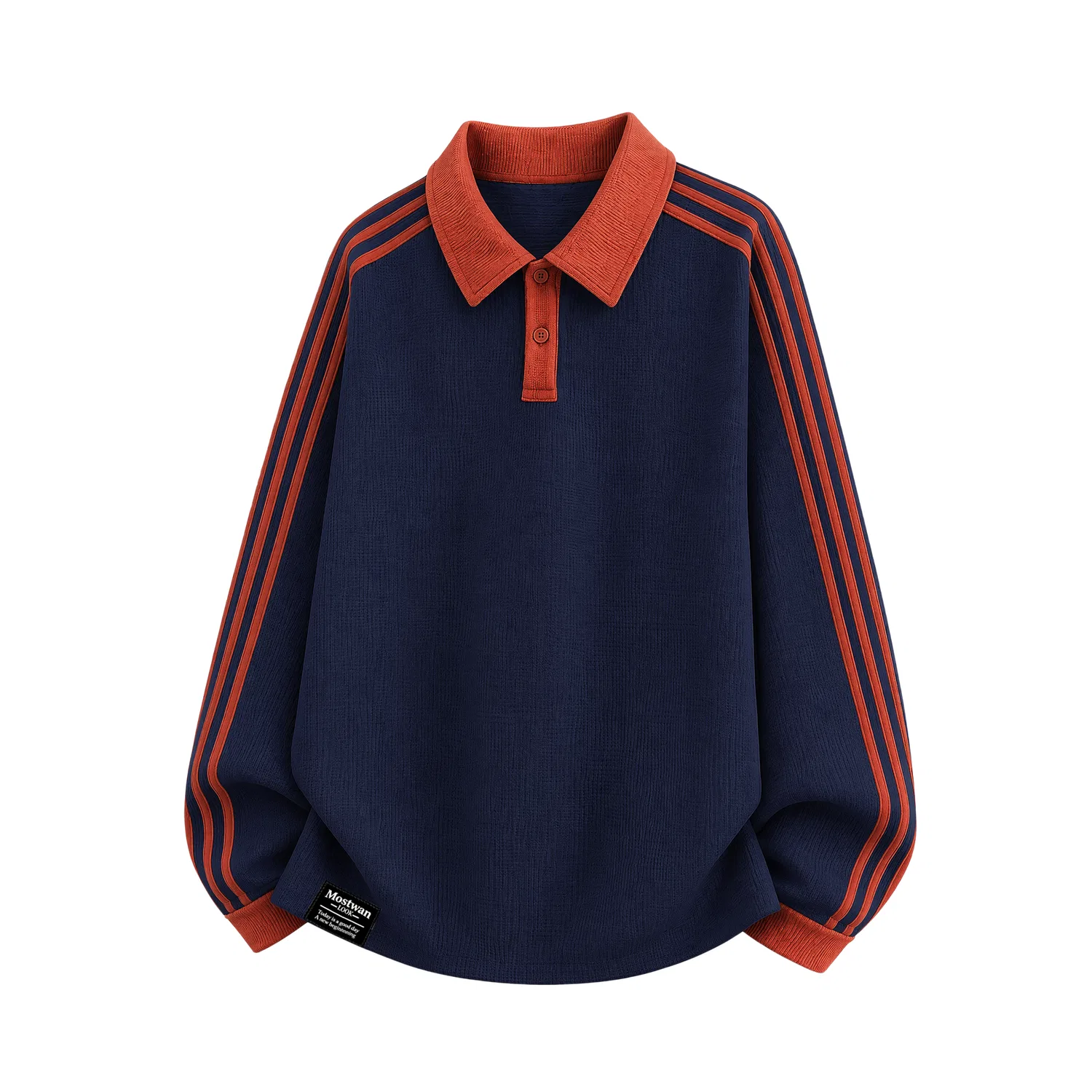 Детская толстовка поло с воротником, свободный крой, Navy Blue, MostwantedLab