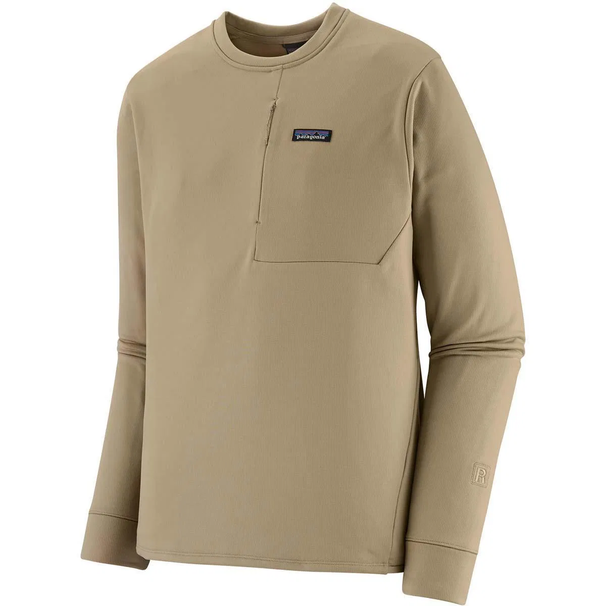 Флисовая кофта с микросеткой R1 Thermal Crew Patagonia, Seabird Grey