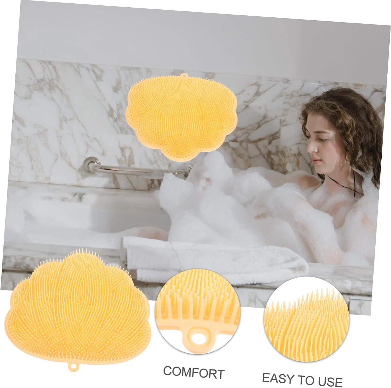 Силиконовый скраб для ног и спины COLLBATH, 29x26x2 см, Желтый — фото 3