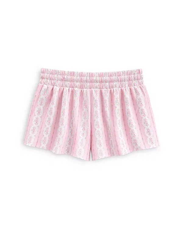 Детские шорты для девочек с завязкой Farrah KatieJ NYC, Baby Pink Cottage Stripe — фото 2