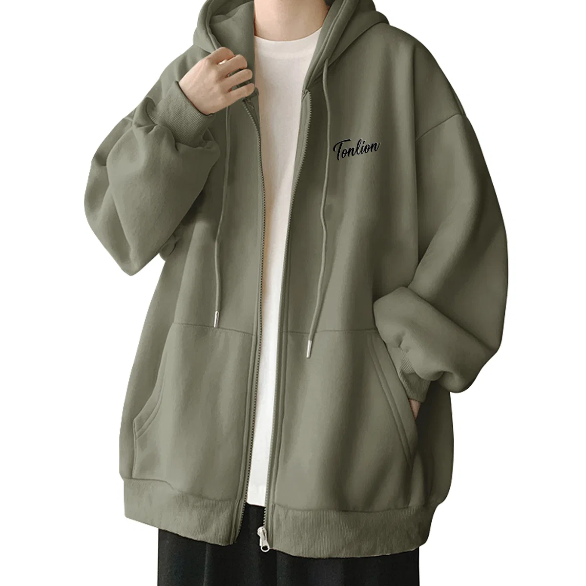 Детский худи с капюшоном уличного стиля Tonlion, Palm Green